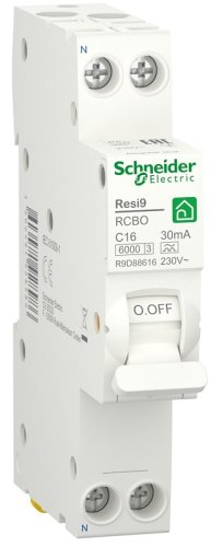 Автомат дифференциального тока АВДТ Schneider Electric Resi9 1п 16А 30мА 6кА C тип A фото Автомат дифференциального тока АВДТ Schneider Electric Resi9 1п 16А 30мА 6кА C тип A картинка